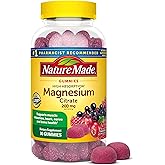 Nature Made High Absorption Magnesium Citrate 200mg per Serving, 90 Gummies | Magnesium Supplement for Muscle, Nerve, Bone an