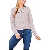 CeCe Womens Tie Neck Cardigan