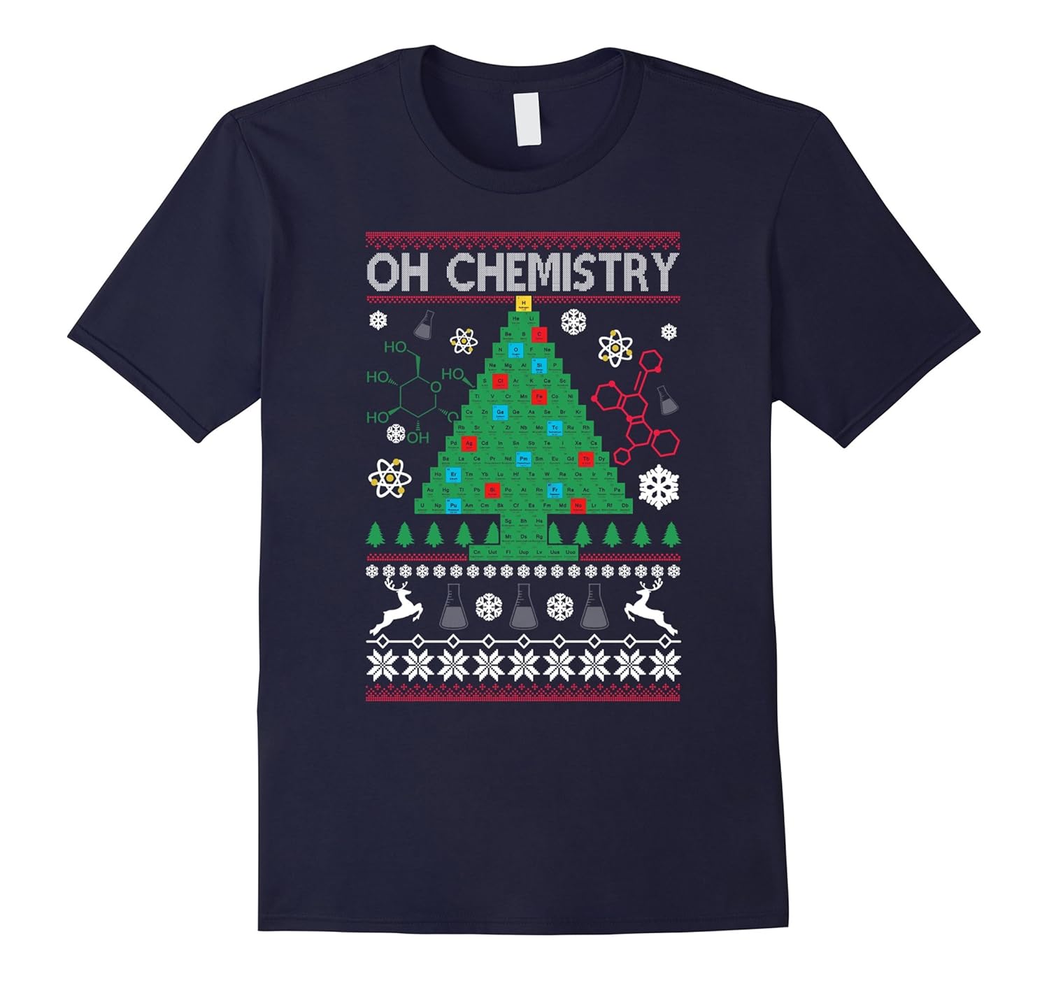 Oh Chemistry Tree Christmas T-Shirt Chemist Tree Shirt-Rose