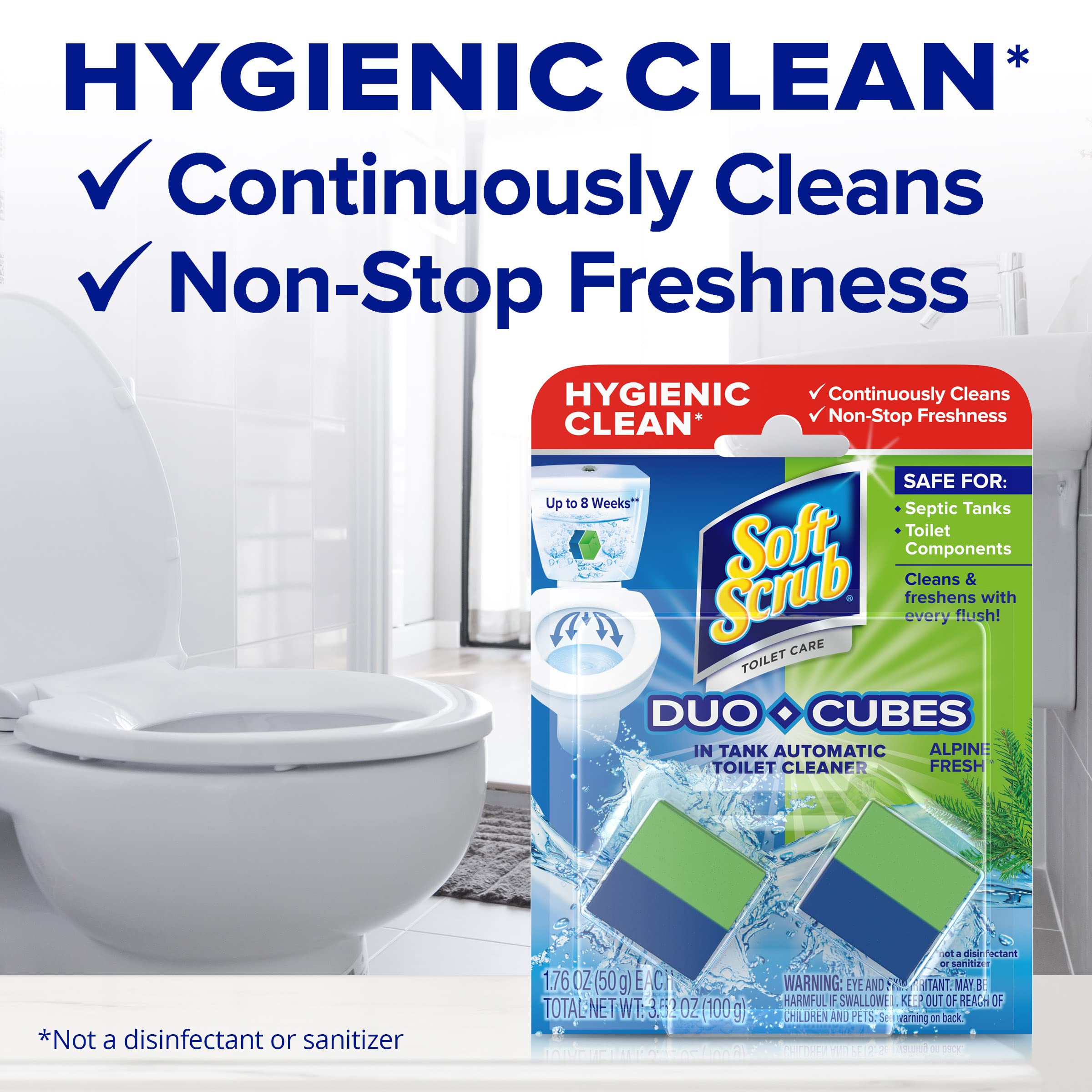 Soft Scrub In-Tank Toilet Cleaner Duo-Cubes, Alpine Fresh, 2 Count