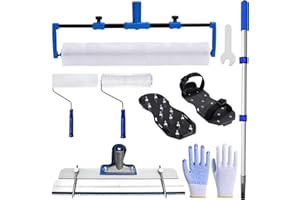 BERXOL Self-Leveling Cement Tool Kit, Spike Roller, Paint Roller, Epoxy Shoes Spikes, Floor Leveling Tools (New Model with Telescopic Rod)