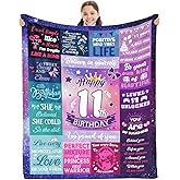 INXENG 11 Year Old Girl Birthday Gifts, Gifts for 11 Year Old Girl, Happy 11th Birthday Girls Blanket 60x50 Inch, 11th Birthday Decorations for Girls