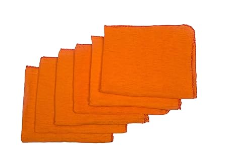 HomeStrap Dust Buster Duster Cloth - Orange- Pack of 12-Dummy