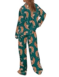 SHESHOW Women Pajamas Set Long Sleeve Button Up
