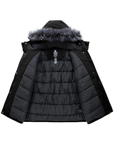 wantdo Women's Plus Size Winter Jacket Hooded Parka Plus Coat