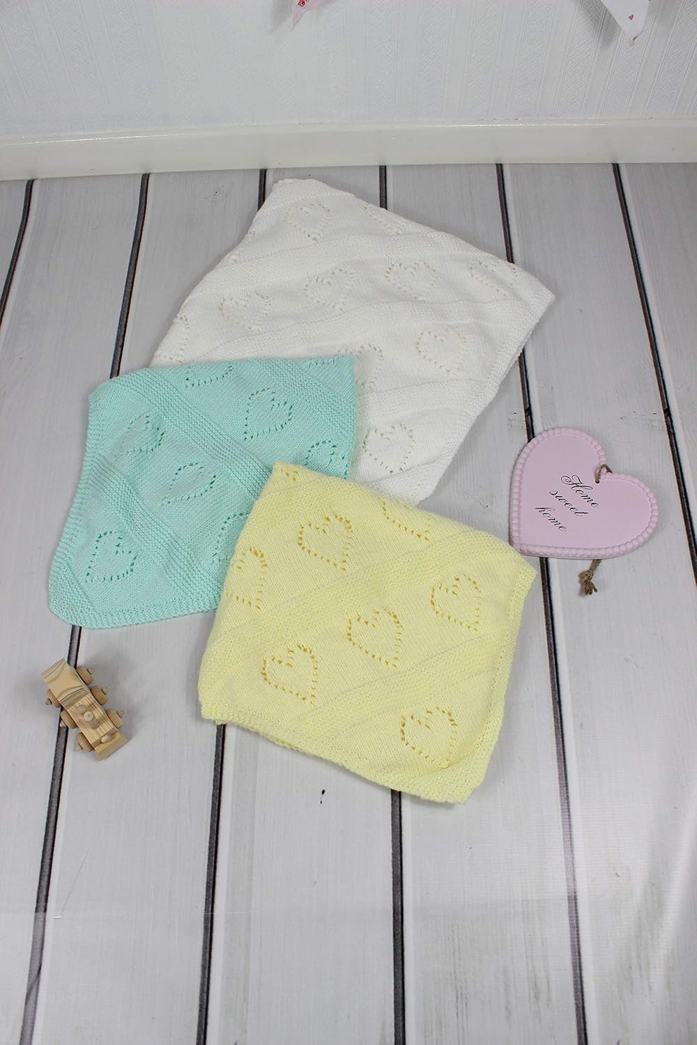 ShiFio's Patterns - Knitting Pattern: Heart Blanket for Baby Double Knitting Yarn -KP131, pink - Image 5