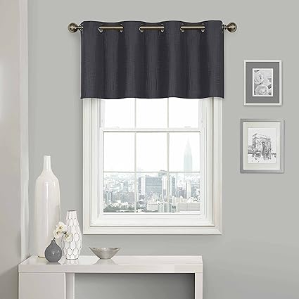 Eclipse Clara Blackout Window Valance, Charcoal