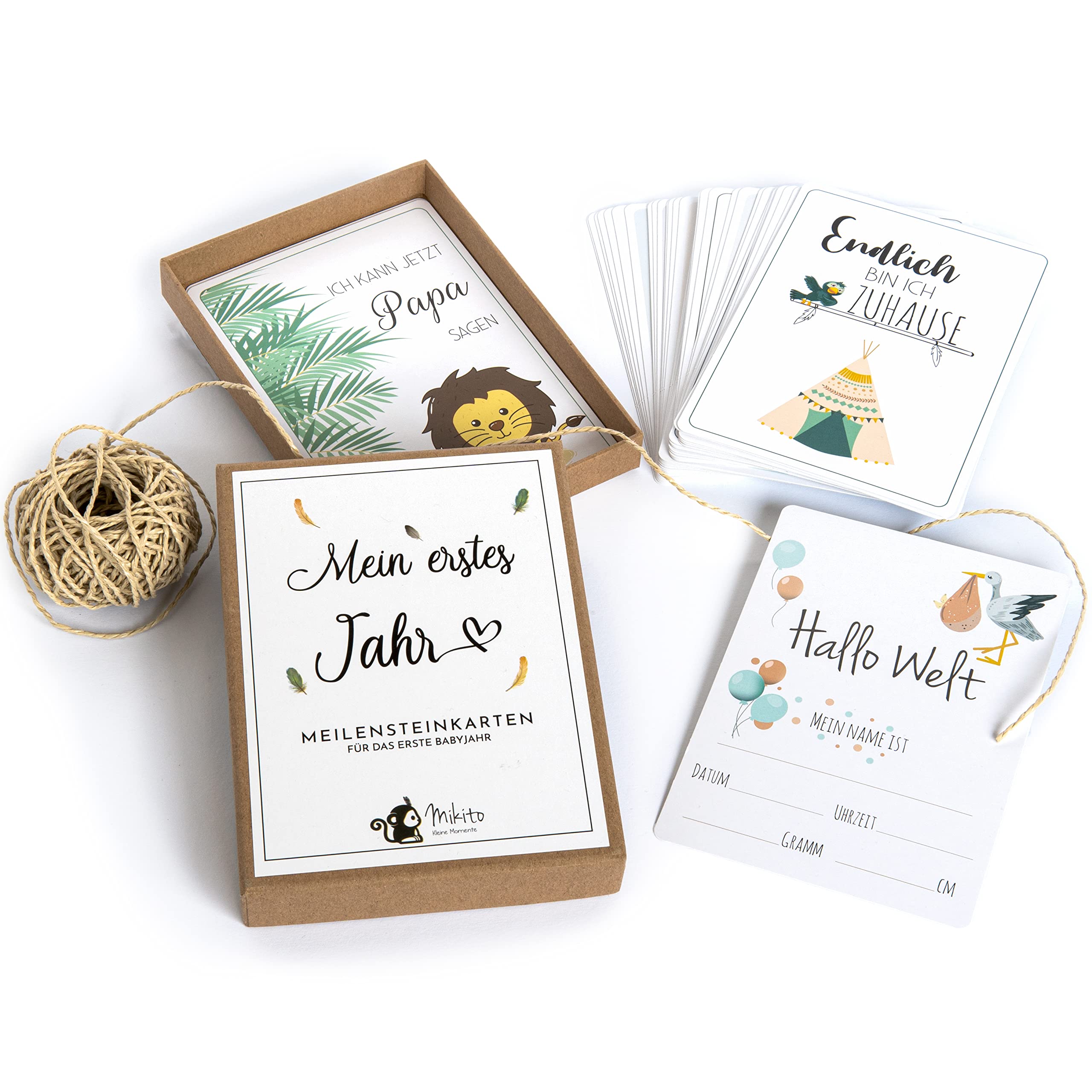 Baby Milestone Cards for Boy and Girl - Baby Shower Gift for Parents to Be - With 40 Cards, Mom + Dad Can Capture Milestones in Baby Year 1 + Share Their Happiness