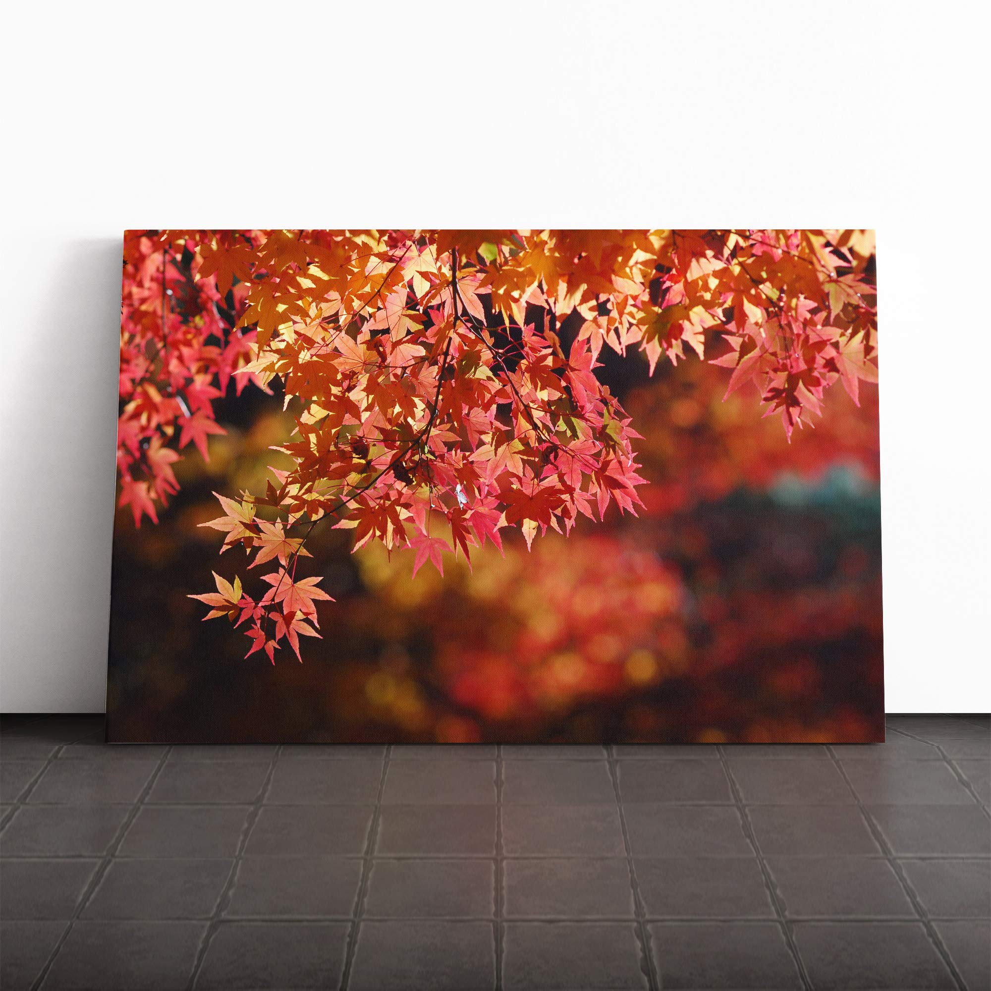 Maple Tree Leaf Canvas Print | Gallery Wrapped 30mm Frame Wall Art | 20x14 inches | Ready to Hang | Modern Floral Picture | Living Room Bedroom Lounge Office