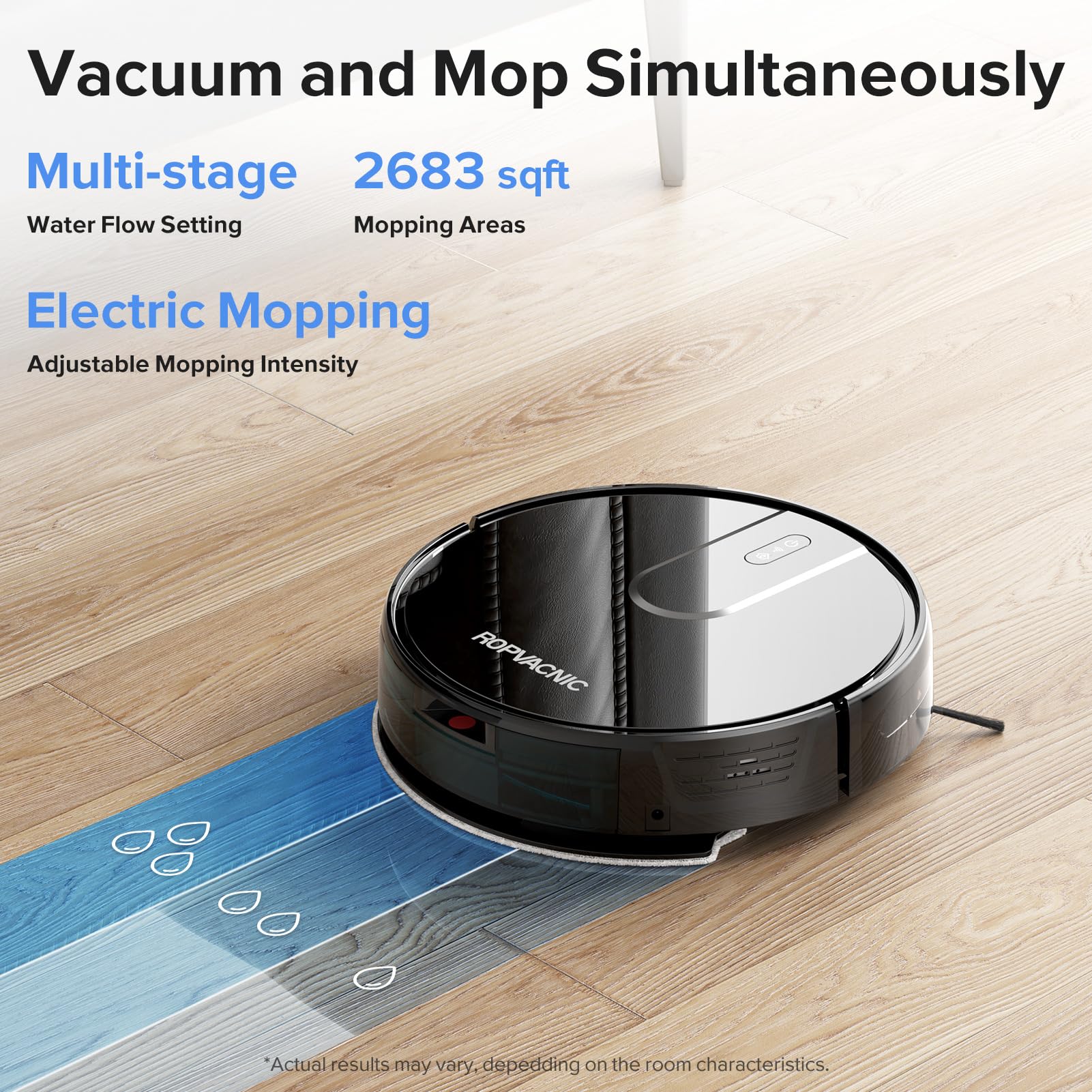 ROPVACNIC Robot Vacuum Cleaner Robot Vacuum and Mop Combo with 4000Pa Suction, Personalized Cleaning Adjustments, Self-Charging Robotic Vacuum Cleaner, Advanced Obstacle Avoidance - Image 2