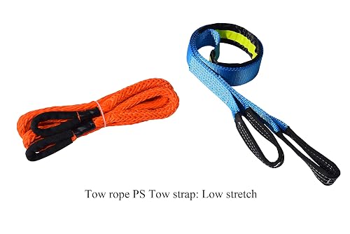 Toe Vehicle Rescue Rope Soft Shackles HASTHIP Car Tow Rope, Heavy Duty Tow Strap, Car Tow Rope ...