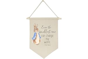 TOPTHINK Even the Smallest One Can Change the World -Canvas Hanging Flag Banner Wall Sign Decor Gift for Baby Kids Girl Boy Nursery Teen Room Front Door