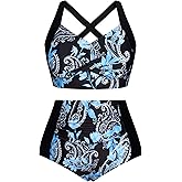 Hanna Nikole Womens High Waisted Bikini Sets Tummy Control Swimsuit Ruched Two Piece Bathing Suit