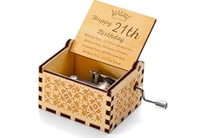 MLLXX 21stBirthday Gifts for Women Men - Wooden Music Box – Personalized 50 Year Old Presents - Gift Ideas for Her Him