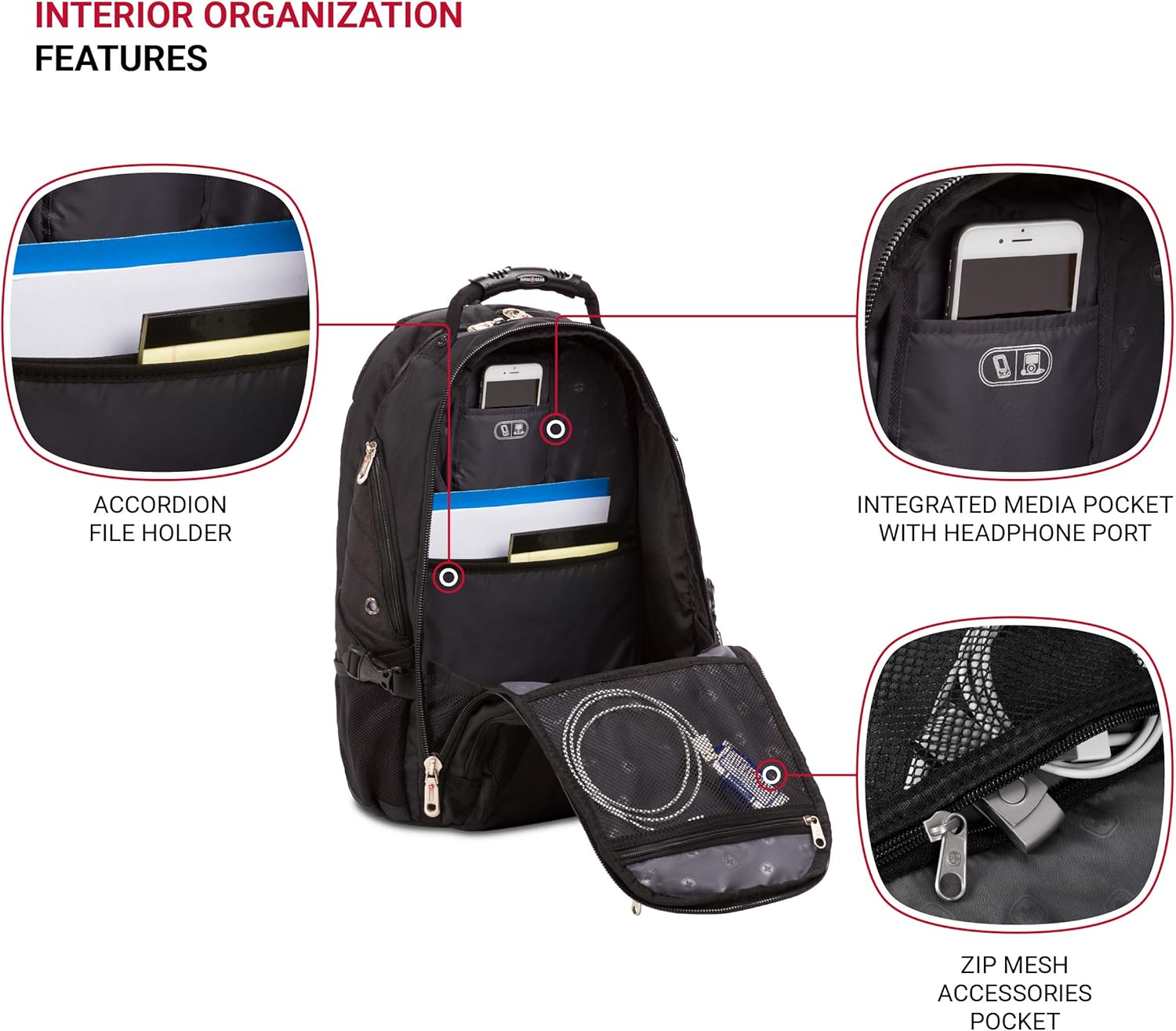 SWISSGEAR 1900 ScanSmart Laptop Backpack | Fits Most 17 Inch Laptops and Tablets | TSA Friendly Backpack | Ideal for Work, Travel, School, College, and Commuting- Black: Computers & Accessories