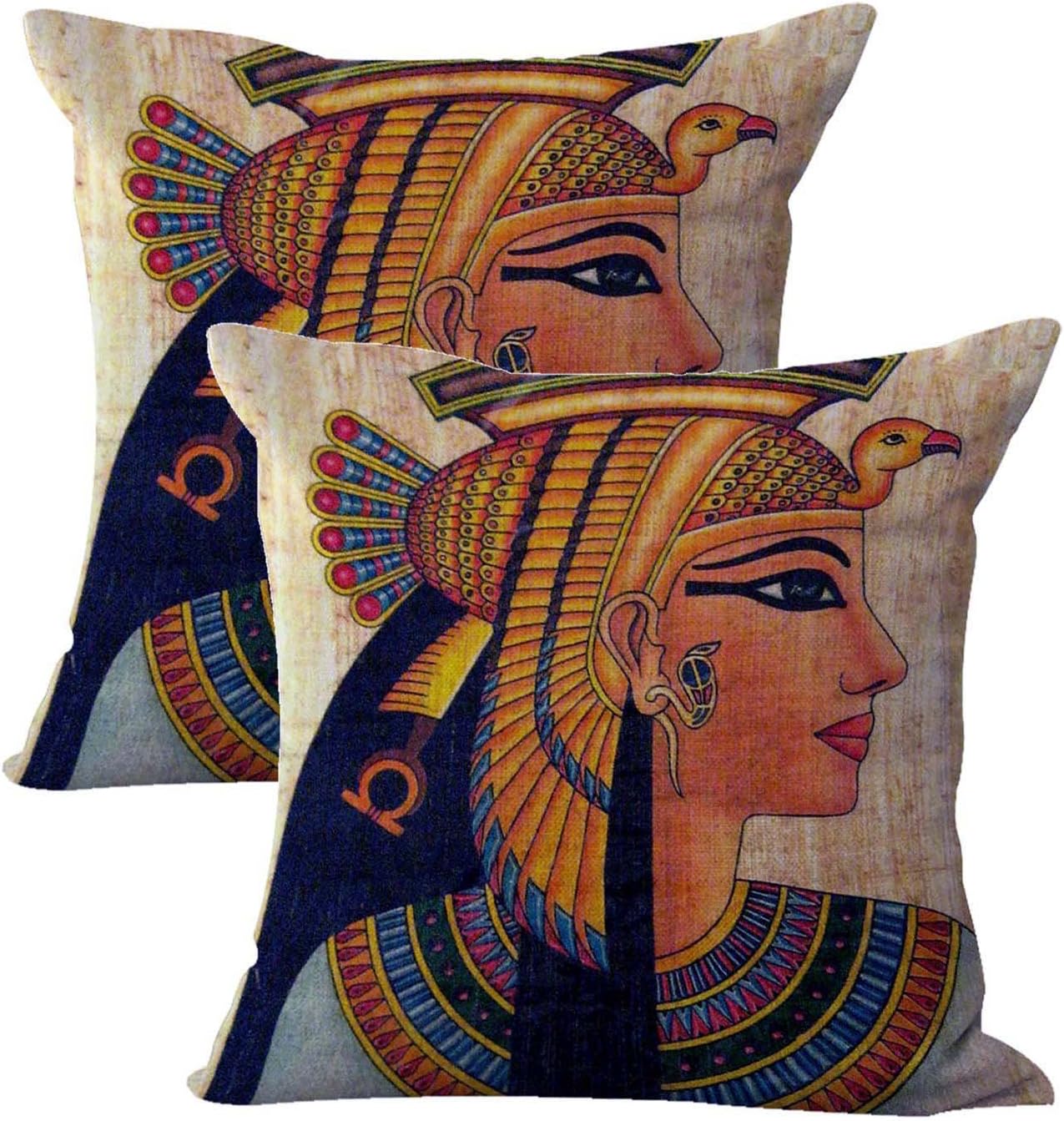 Amazon Com Set Of 2 Ancient Egyptian Queen Cleopatra Cushion