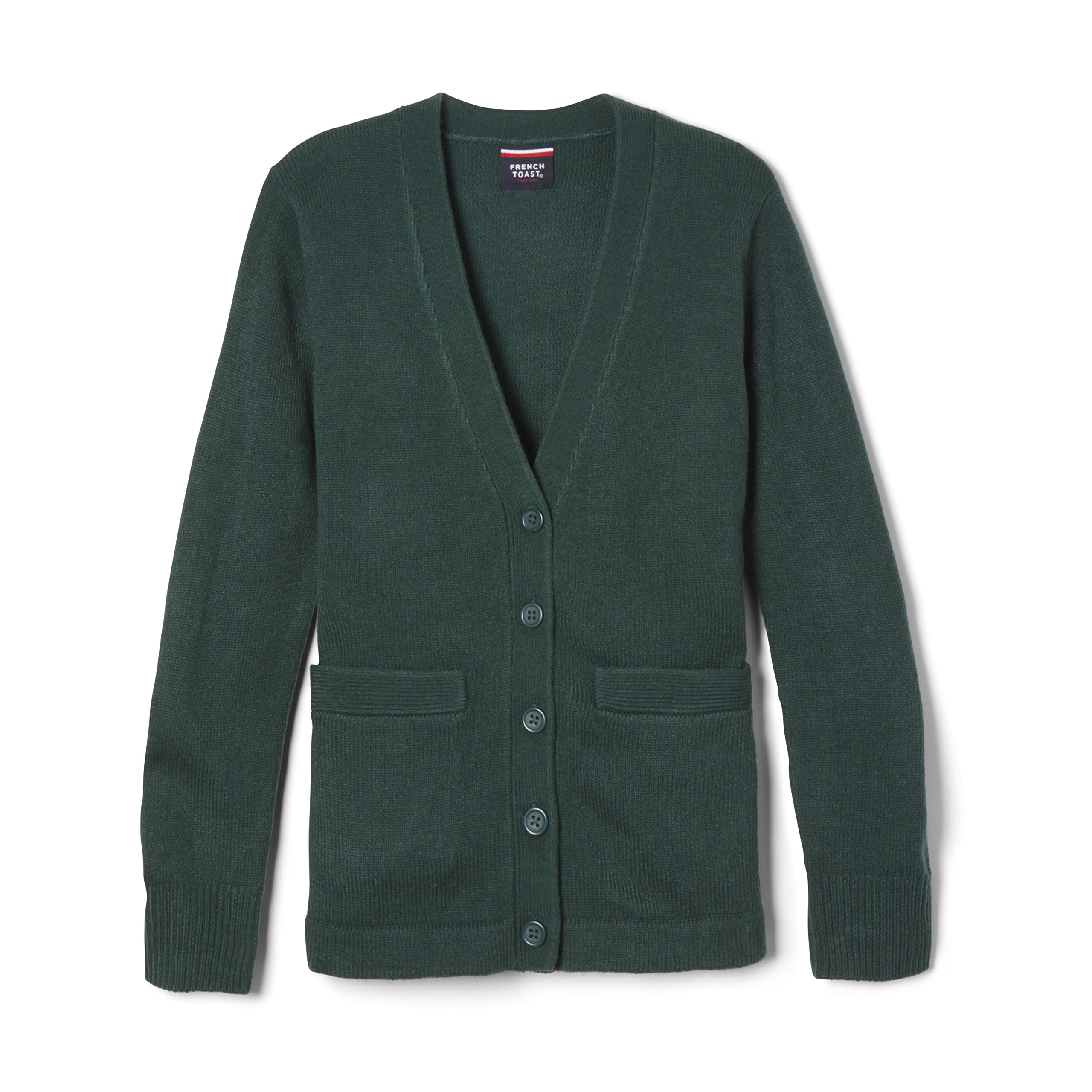 Photo 1 of French Toast boys Anti-pill V-neck (Standard & Husky) School Uniform Cardigan Sweater, Hunter Green, 10 12 US