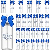 Skylety 24 Pack Valentine Employee Appreciation Gifts Bulk Thank You for All That You Do Gifts for Women Blue Employee Appreciation Cups with Straw Lid Bow 13.5 oz Plastic Tumbler for Coworker Staff