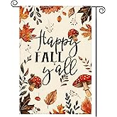 Cloudfomila Thanksgiving Fall Harvest Mushroom Welcome Garden Flag 12 x 18 Inch, Autumn Grateful Burlap Double Sided Small Flag Yard House Farmhouse Seasonal Holiday Patio Outside Decoration