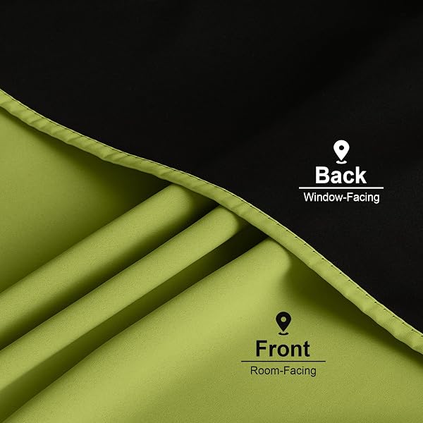 NICETOWN FOREST GREEN 100% BLACKOUT WINDOW CURTAIN PANELS, COLD AND FULL LIGHT BLOCKING DRAPES WITH BLACK LINER FOR NURSERY, 84 INCHES LONG DROP THERMAL INSULATED DRAPERIES (52 INCHES WIDE, 2 PIECES)