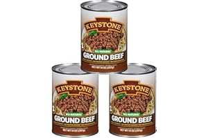 Keystone Meats All Natural Heat and Serve Ground Beef 14 oz – Fully Cooked Canned Meat – Ready to Eat – 5-Year Shelf Life – Pantry Staple for Everyday Meals, Emergency Survival Canned Food – Made in USA – Pack of 3