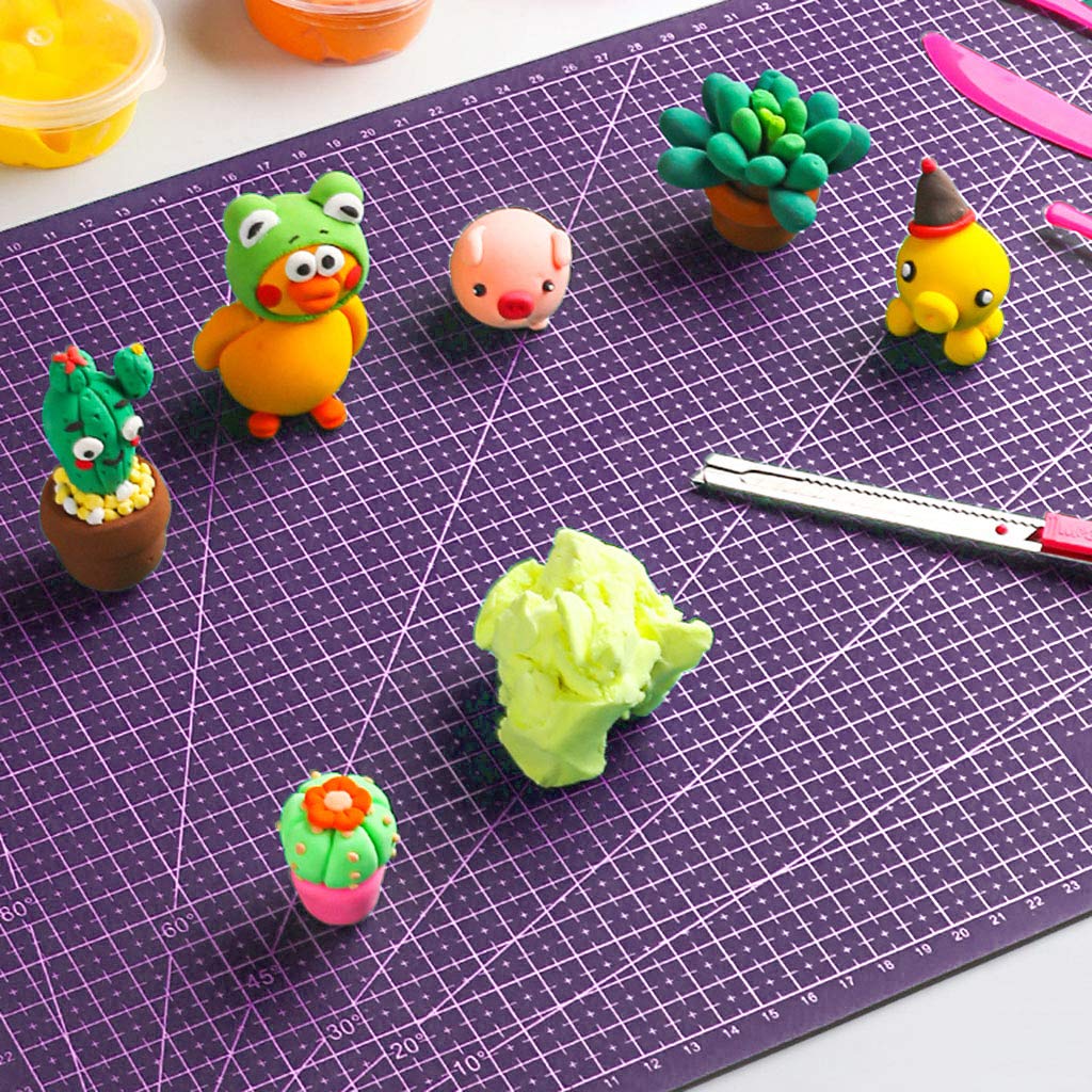 Cutting Mat A4, Self Healing Cutting Mat for Sewing, Writing, Craft Paper Carving, Double Sided Craft Mat12X 9 Inches(Purple)