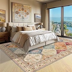 CAPALOCA 3x5 Area Rug Bohemian Rugs with Print