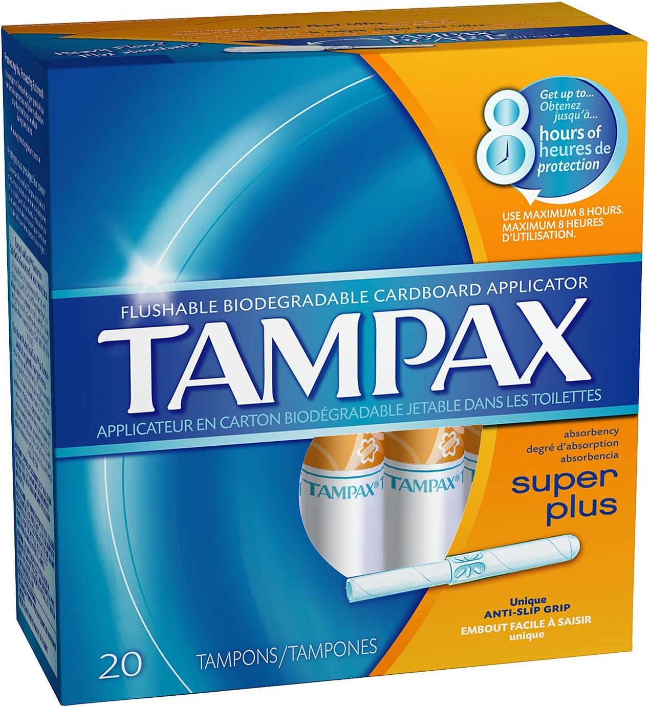 Tampax Super Plus Tampons with Flushable Cardboard