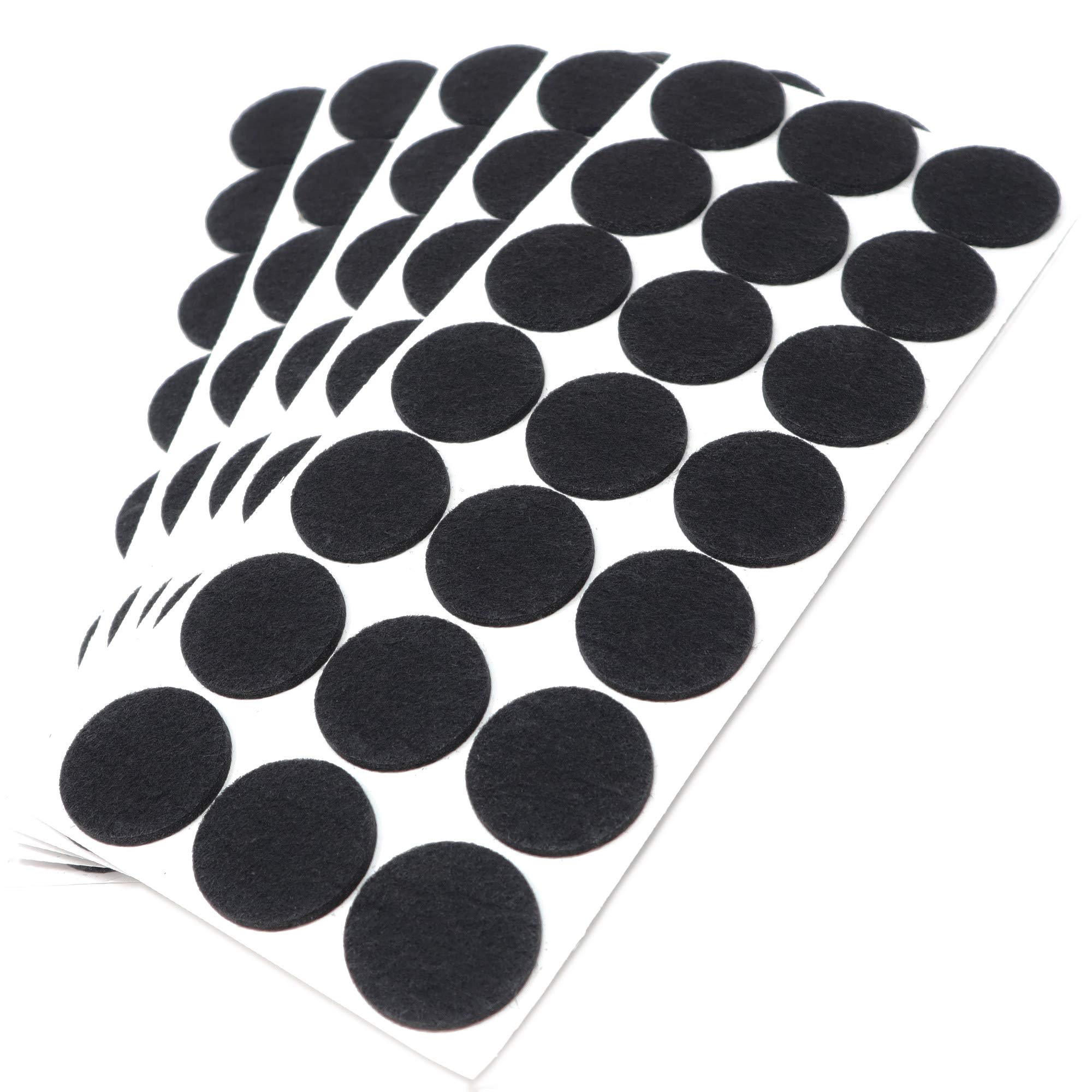 Adsamm® / 105 x self-adhesive felt pads/Black/ø 1.18'' (ø 30 mm) / round / 0.138'' / 3.5 mm thick stick-on furniture felt glides/Furniture & Chair Glides