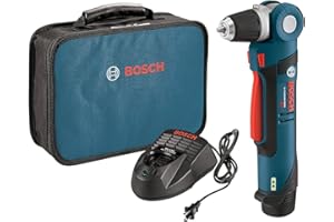 BOSCH PS11-102 12V Max 3/8 in. Right Angle Drill/Driver Kit with 2.0Ah Lithium Ion Battery, Blue