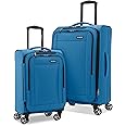 Samsonite Saire LTE Softside Expandable Luggage with Spinner Wheels, Carribean Blue, 2-Piece Set (Carry-on/Medium)