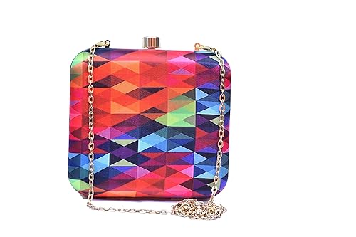 sugarcrush Womens Satin Party Wear Hand Box, Clutch and Purse with Detachable Sling(Multicolour)