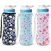 Water Bottle Sleeve for Cirkul 22 oz - 2ooya 3Pcs Compatible with 22oz Plastic & Stainless Steel Cirkul Water Bottles Cover Holder Carrier Bag Neoprene Insulated Sleeve Protector