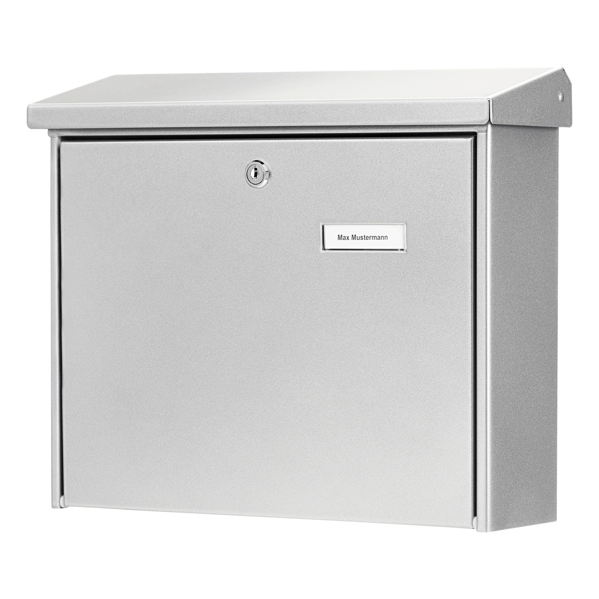 BURG-WÄCHTER, Mailbox with Stop Opening, Slot Size A4, Galvanised Steel, Journal 5867 Si, Silver