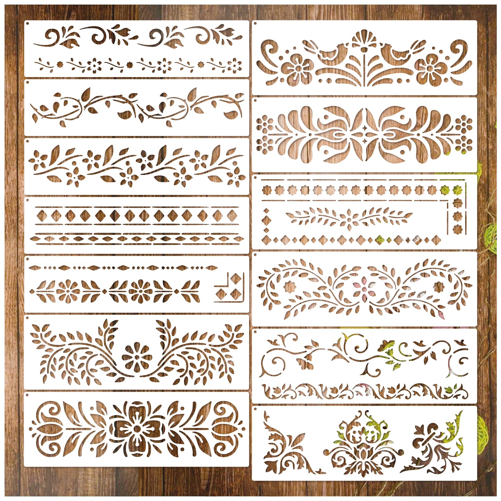 Corner Border Stencils for Crafts, Mexican Flower Floral Lace Furniture ...