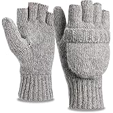Oodoor's Thinsulate Fleece Lined Convertible Fingerless Wool Mittens
