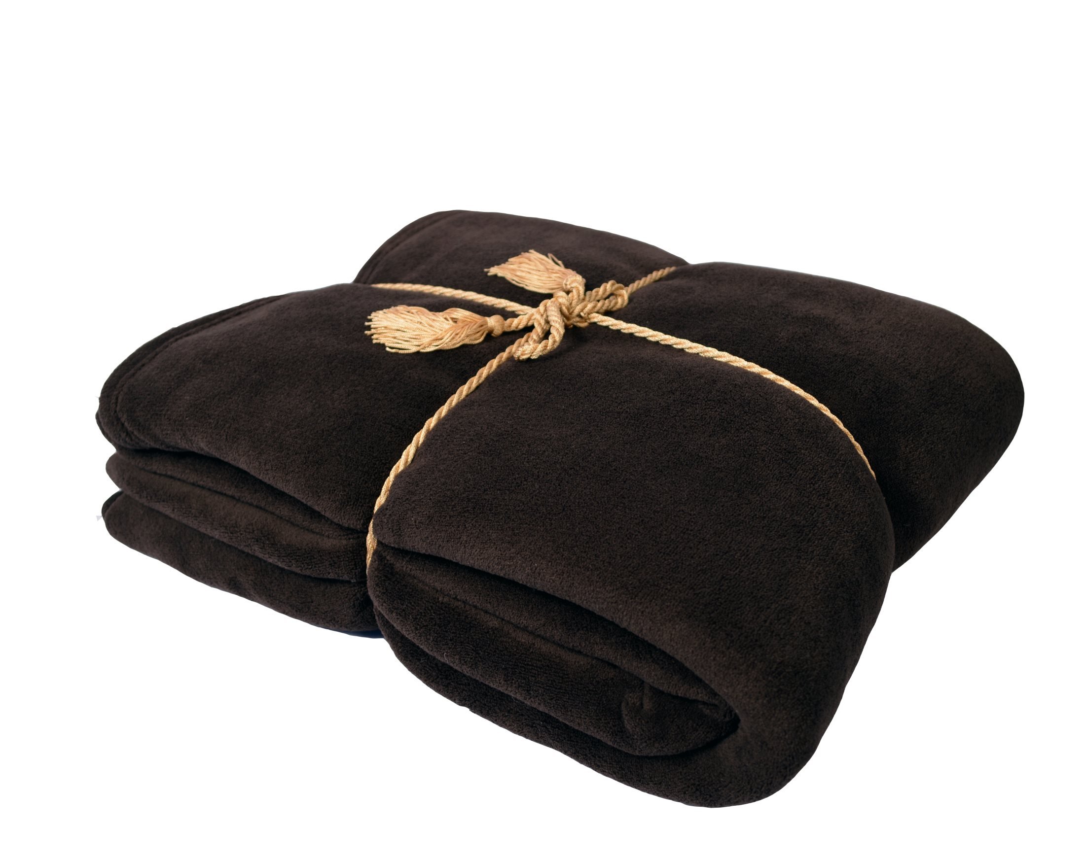 Napa Super Soft Plush Bed Blanket Brown Queen Size All Season Velvet Throw Blankets, Lightweight and Easy Care Couch Blanket Fleece Blanket, 90\