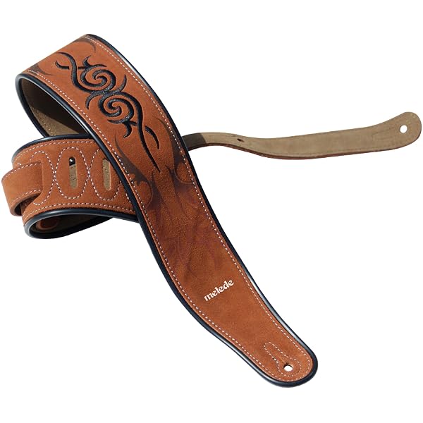 Poignée Guitare En Cuir Style Vintage - Renforcée Métal, Plusieurs Couleurs (marron, Noir, Bleu...) - 11