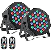 U`King LED Par Lights DJ Stage Light Corded RGB 36 LED with Sound Activated Control DJ Uplighting for Wedding Party Club Christmas Stage Lighting (2 Packs)