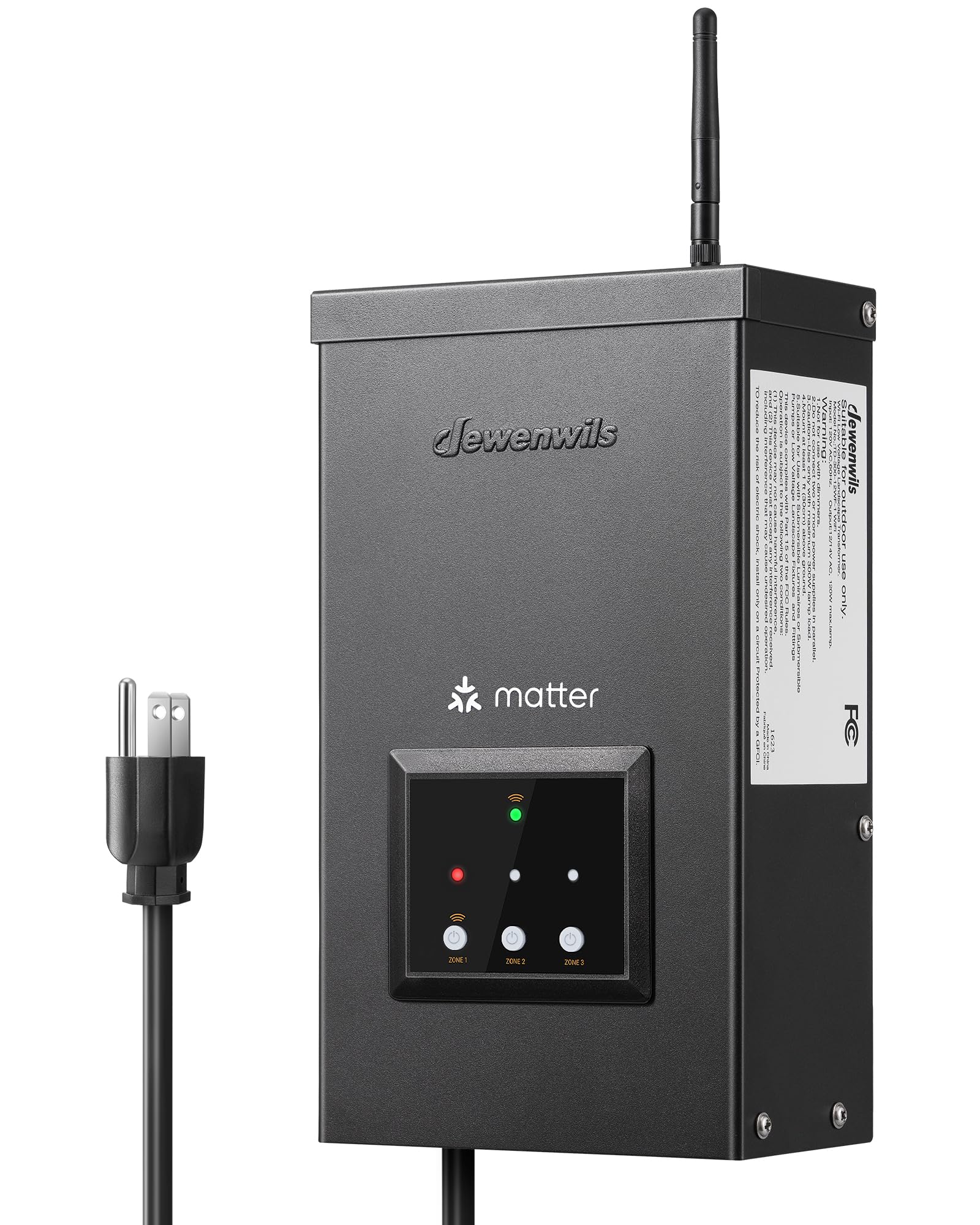Photo 1 of DEWENWILS 300W Smart Landscape Lighting Transformer, 120V AC to 12V/14V AC, WiFi Low Voltage Transformer, 3 Independent Outputs, Compatible with Alexa, Google Assistant