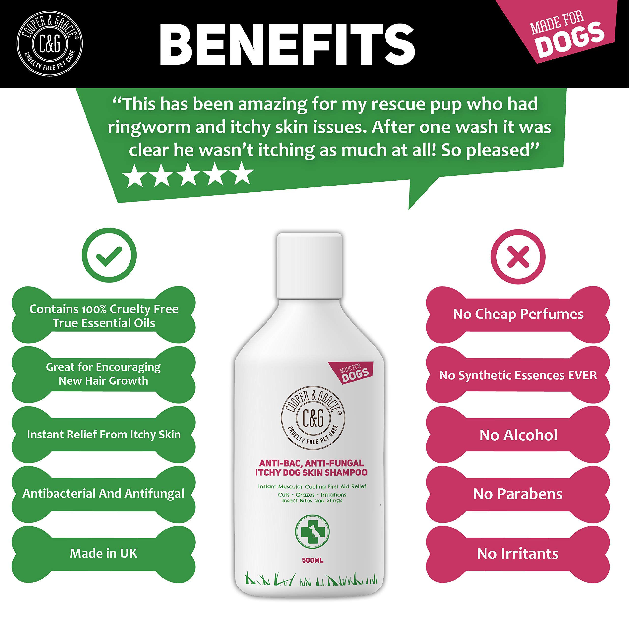 C&G Pets Dog Shampoo For Itchy Skin Antibacterial And Antifungal