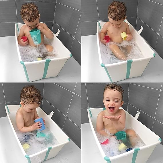 Stokke Baignoire Pliable Flexi Bath Avec Support Pour Nouveau Ne Blanc Aqua Amazon Fr Bebes Puericulture