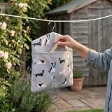 Beldray Peg Bag 100 Pegs Dog Print Hanging Clothes Pin Holder 33x30cm view 4