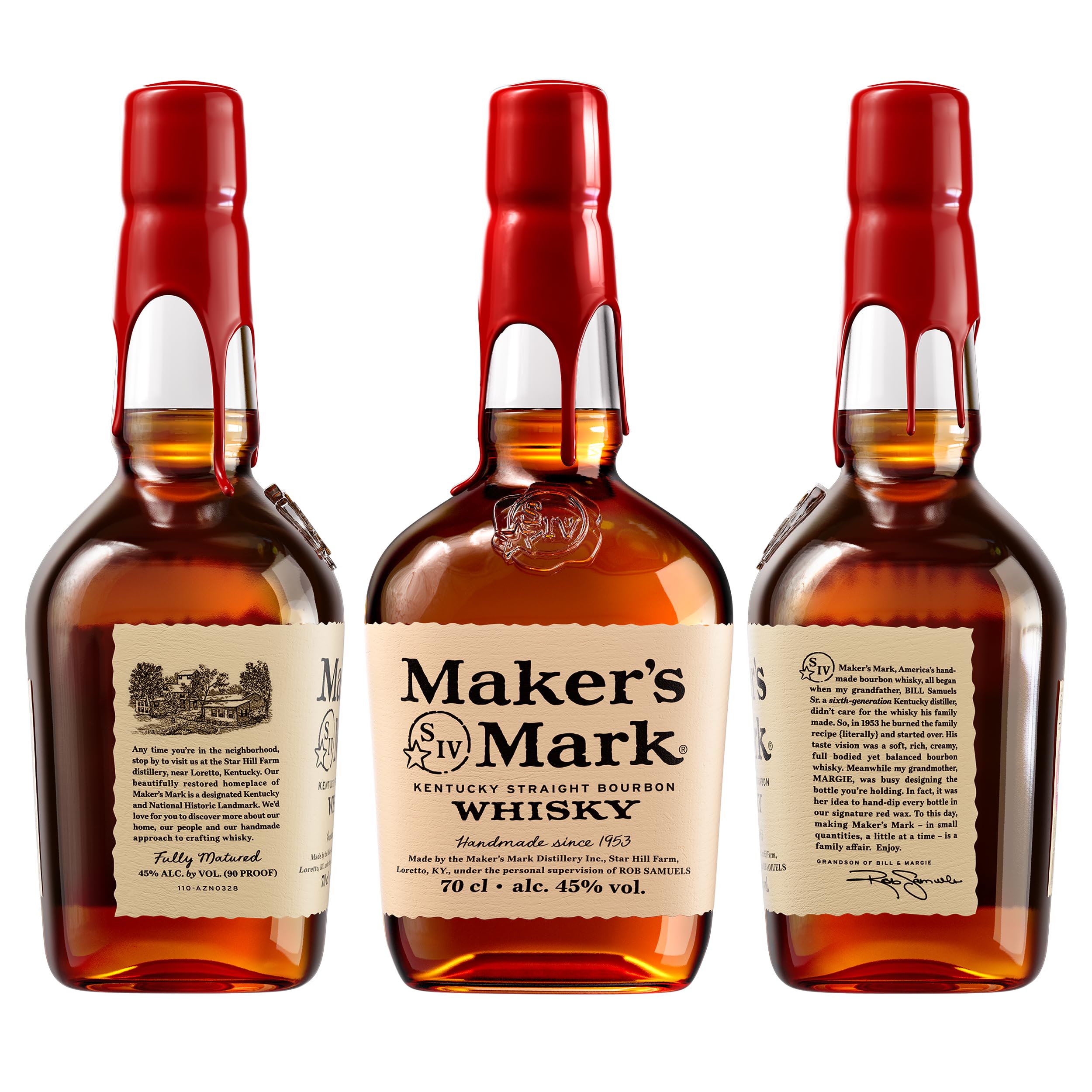 Maker's Mark | handgemachter Kentucky Straight Bourbon Whisky | weicher und vollmundiger Geschmack | 45% Vol | 700ml Einzelflasche 3