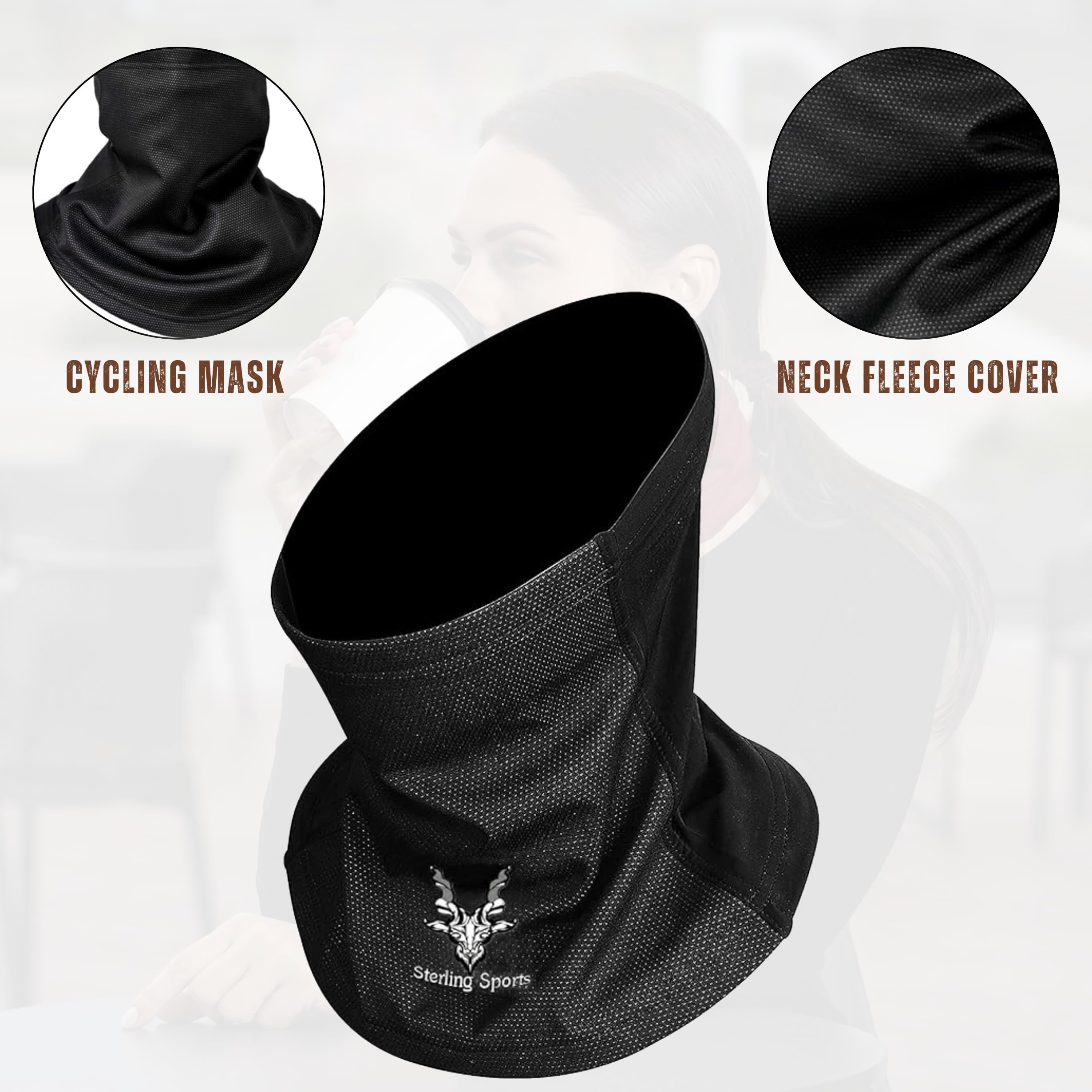 Sterling Sports Windproof Neck Warmer: Thermal Fleece Scarf for Motorbike, Cycling, Skiing - Ideal Motorbike Gifts & Accessories for Men & Women - Versatile Snood Scarf & Neck Tube