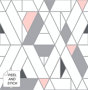 Nextwall Kaleidoscope Peel And Stick Wallpaper Pink Charcoal Amazon Com