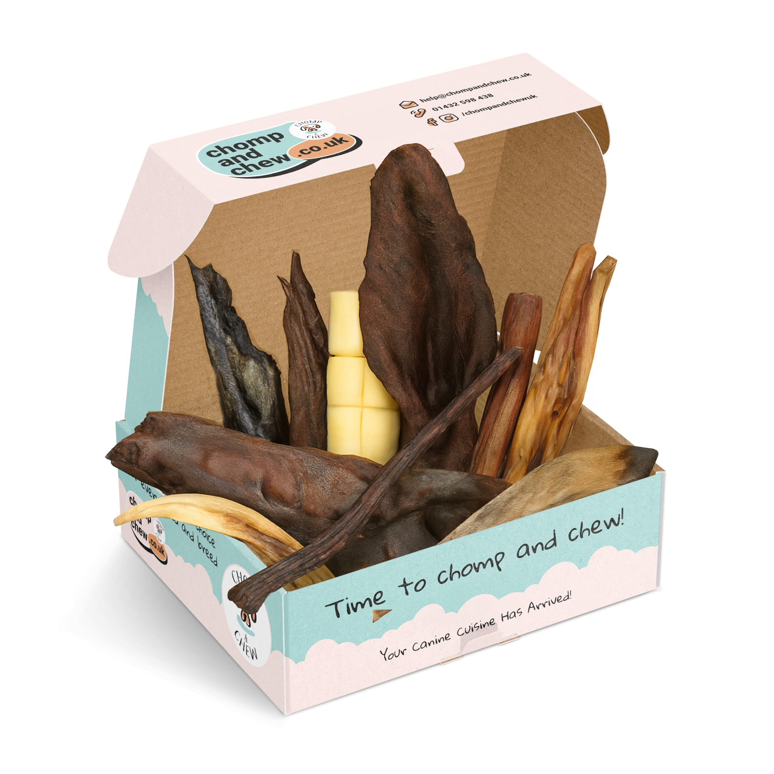CHOMP & CHEW | MIGHTY CHOMPER BOX | 100% Natural Dog Chews | Long-Lasting Chews for Powerful Chewers | Ideal for Large & Giant Breed Dogs | Dental Chews for Dogs
