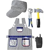 7 Pcs Kids Train Engineer Costume Set Train Conductor Outfit Conductor Cap Train Conductor Dress Up Kit for Kids Halloween Role Play Career Day Pretend Party Cosplay
