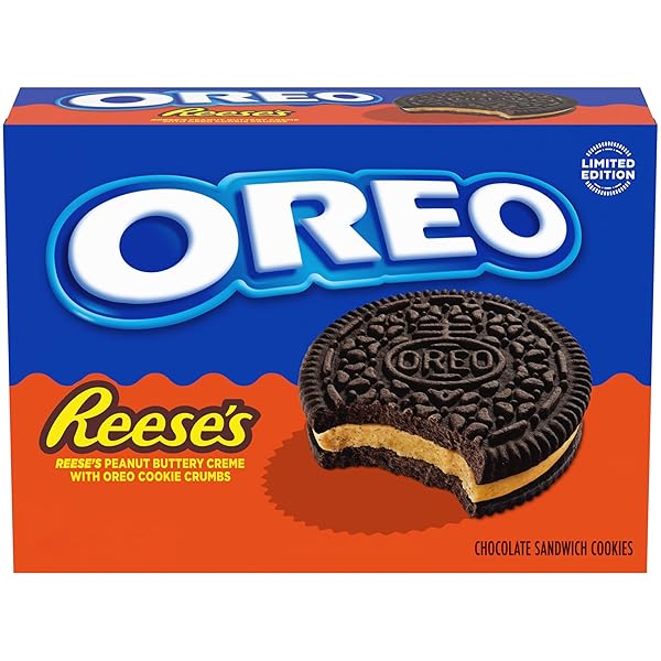 OREO REESE’S PEANUT BUTTERY CREME CHOCOLATE SANDWICH COOKIES, LIMITED EDITION, 10.81 OZ