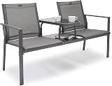VonHaus Paris Love Seat Grey 2 Seater Textilene Patio Set Garden view 1